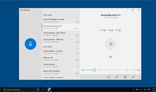 نرم افزار ضبط صدا Windows Voice Recorder - دانلود نرم افزار ضبط صدا Windows Voice Recorder - اموزش نرم افزار ضبط صدا Windows Voice Recorder - نحوه استفاده از نرم افزار ضبط صدا - معرفی نرم افزار ضبط صدا قدرتمند - ضبط صدا جهت ارسال پیام صوتی - نرم افزار ضبط صدا برای ارسال تماس صوتی انبوه