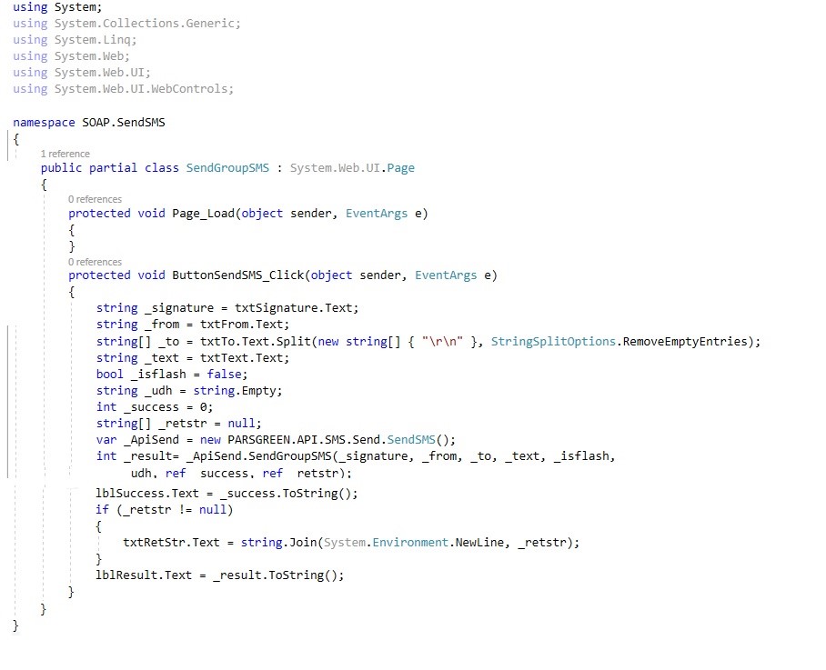 وب سرویس ارسال پیامک گروهی - وب سرویس ارسال پیام کوتاه انبوه - web service ارسال اس ام اس گروهی - وب سرویس رایگان ارسال اس ام اس - آموزش ارسال پیامک تعداد بالا - روش ارسال پیامک انبود با کامپیوتر - ارسال پیامک گروهی با برنامه نویسی - ارسال گروهی sms اینترنتی – API برای ارسال پیامک گروهی