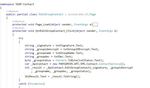 وب سرویس پیام کوتاه متد ویرایش گروه مخاطب – وب سرویس رایگان ارسال اس ام اس – web service ارسال انبوه پیام تبلیغاتی – نمونه کد وب سرویس پیام کوتاه - روش اتصال به وب سرویس پیامک - ویرایش گروه مخاطب در دات نت – API ارسال به بلک لیست – راهنمای وب سرویس پیامک ویرایش مخاطب  - API - تغییر اطلاعات مخاطب