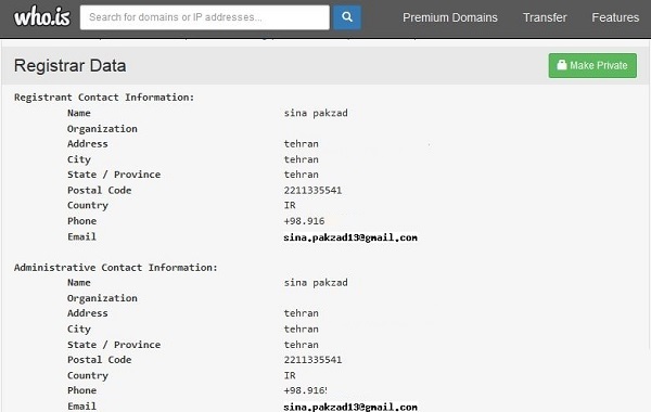 پیدا کردن ایمیل صاحب و مدیران سایت ها با Who.is - پیدا کردن جیمیل صاحب و مدیران وب سایت ها - پیدا کردن میل صاحب و مدیران سایت های تجاری - یافتن ایمیل مدیران سایت ها با Who.is - نحوه پیدا کردن جیمیل مالک وب سایت ها - آموزش پیدا کردن ایمیل افراد با دامنه وب سایت